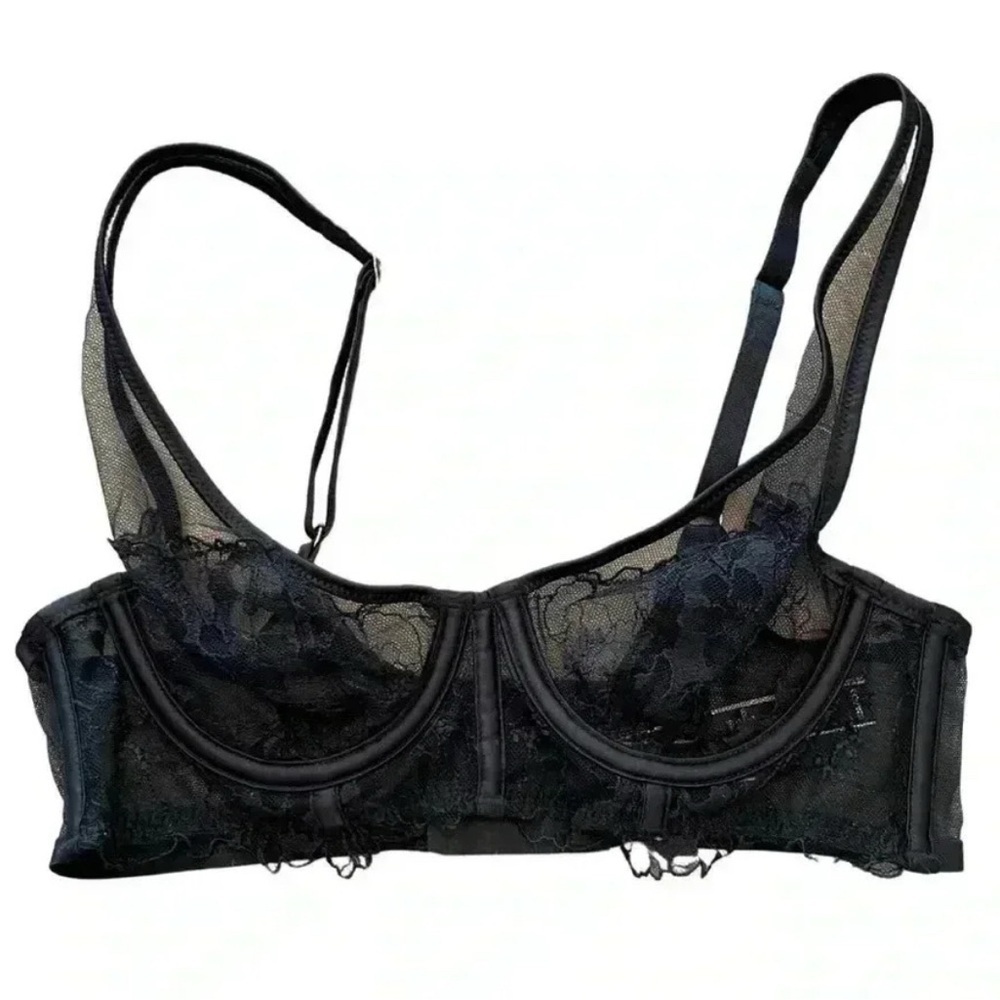 Victoria’s Secret Black Lace Unlined Plunge Bra | Size 32A | Lace Underwire